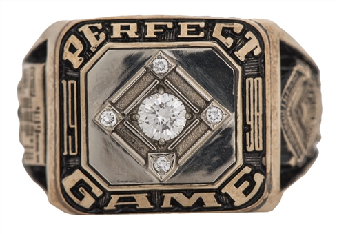 1998 David Wells Perfect Game "5-17-1998" 10K Gold Ring with Diamonds Presented to Coach Willie Randolph (Randolph LOA)